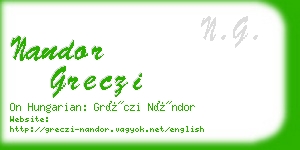 nandor greczi business card